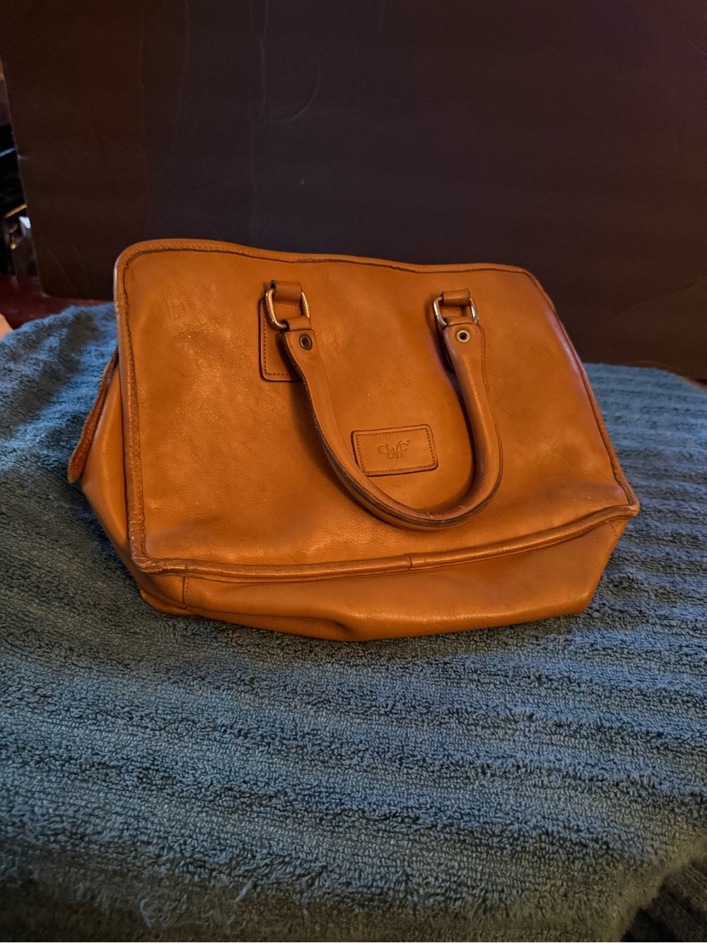 Diane Von Furstenberg Cognac Brown Leather Satchel